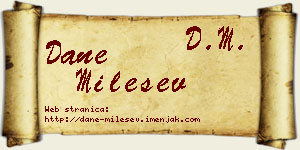 Dane Milešev vizit kartica